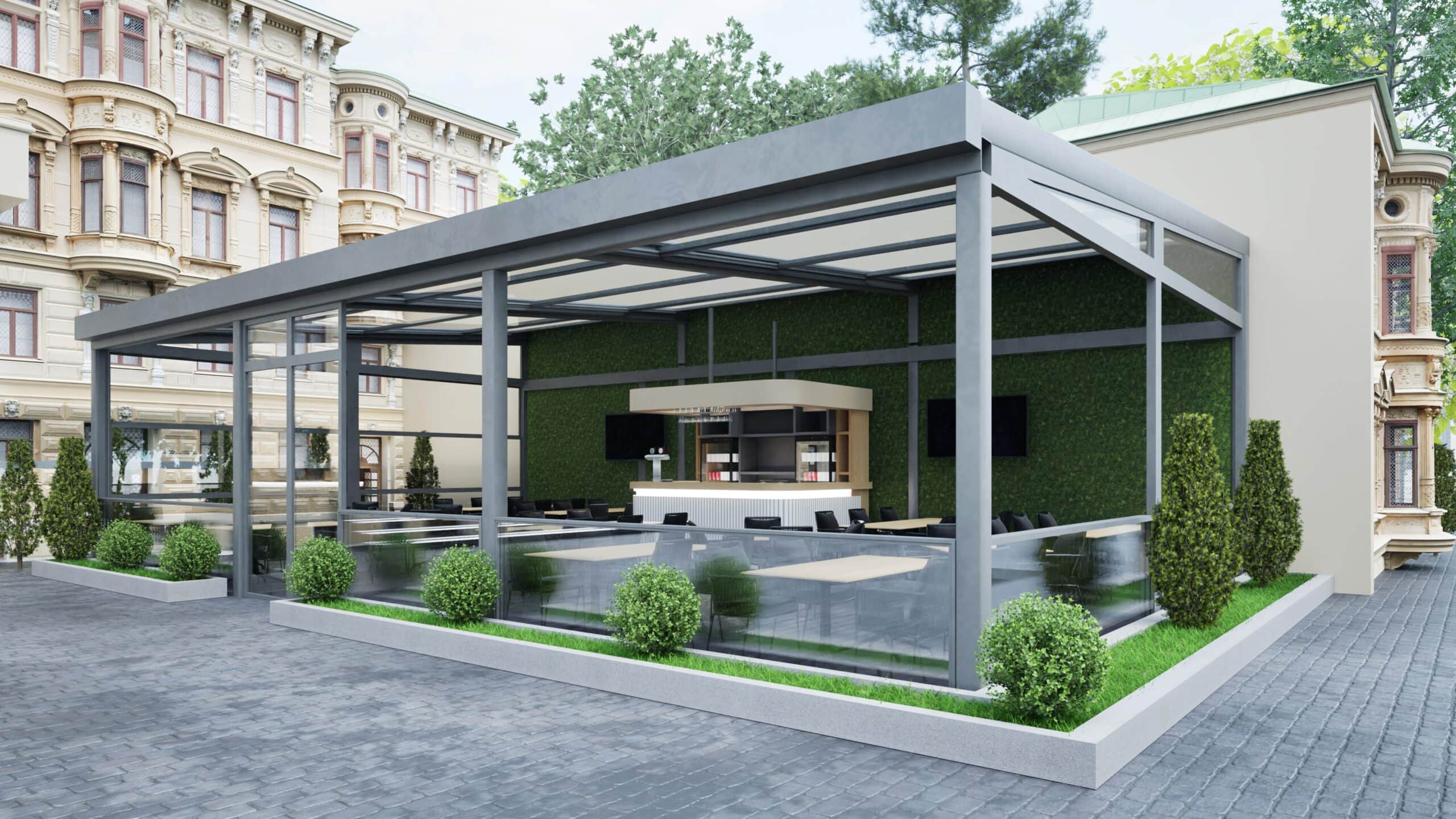Pergola retractabila